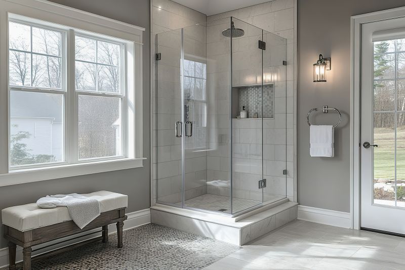 Modern Shower with Built-in Bench